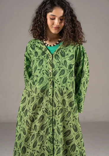 Woven “Kelly” dress in organic cotton - cicada/patterned