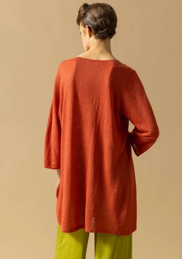 Tunic in a linen/recycled linen knit fabric - brick