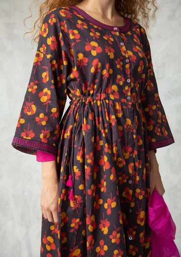 Robe "Andes" en coton biologique tissé - mûrier noir