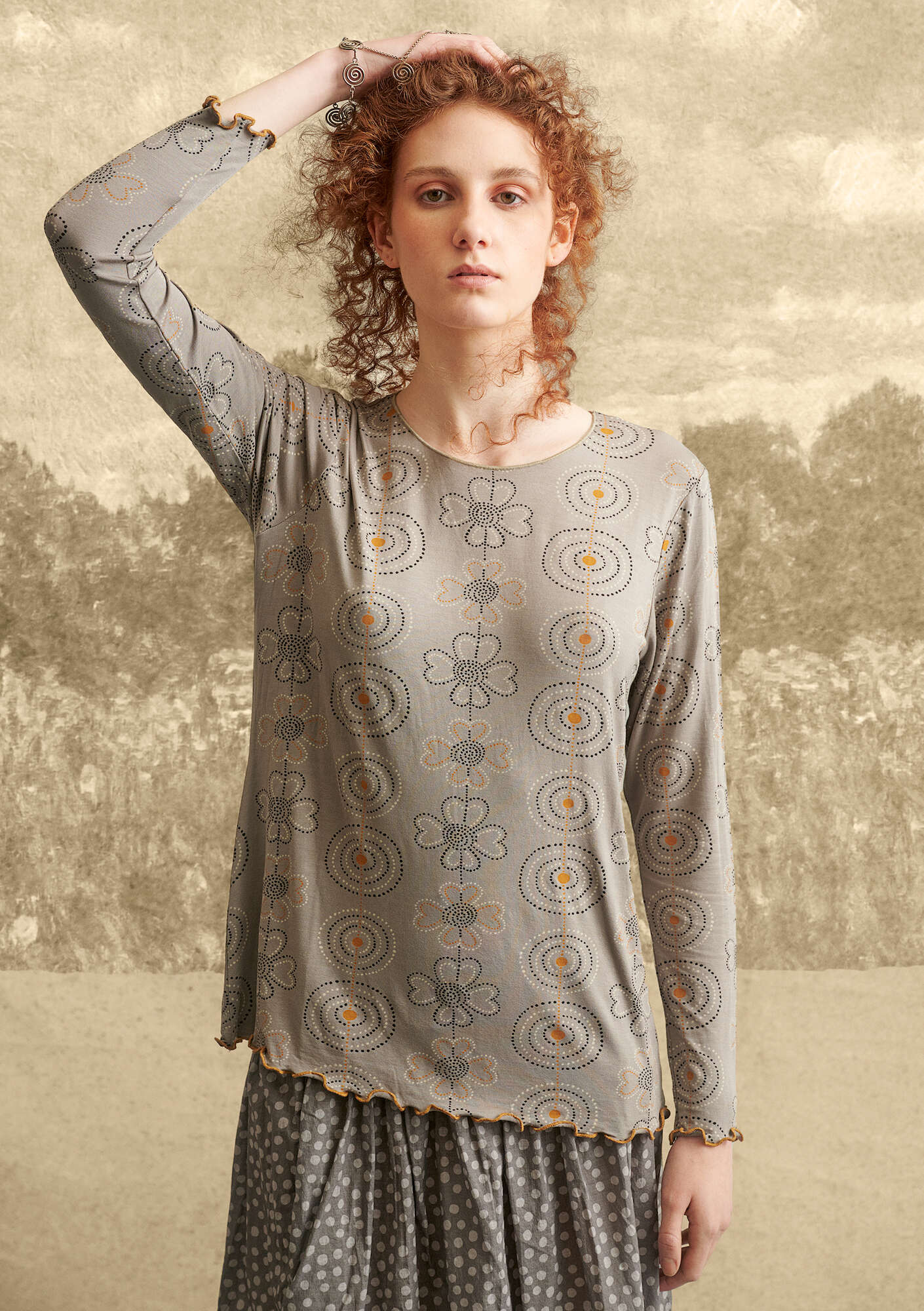 “Deco” top in micromodal/spandex gray thumbnail