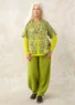 Blouse "Peggy" en coton biologique tissé (asperge/motif L)