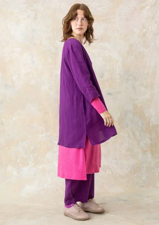 Blouse en lin tissé - prune