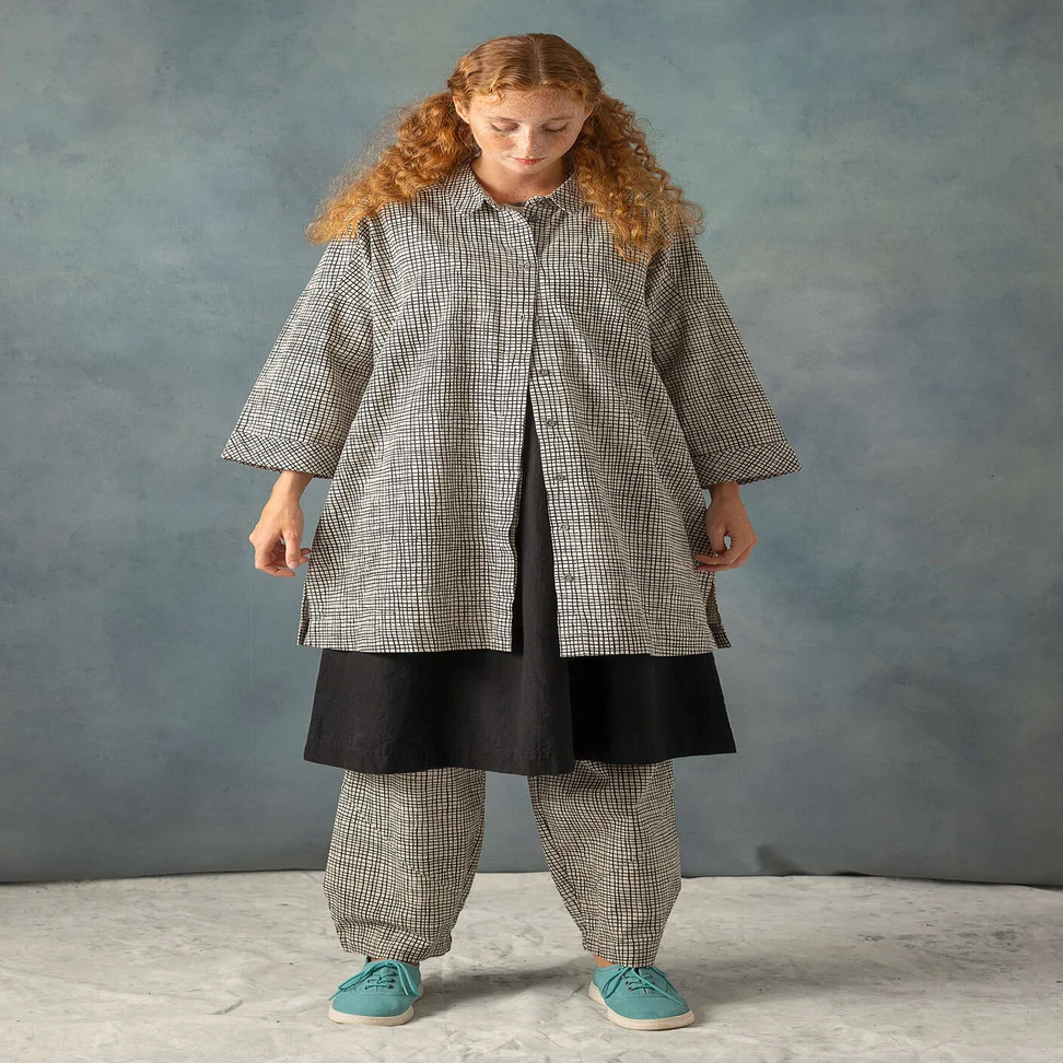 “Pavement” woven shirt tunic in cotton - natural