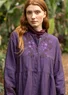 Robe "Marianne" en tissu de coton biologique/lin (étang forestier XS)