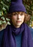 Strickmütze aus flauschigem Alpakawollgemisch (brombeere Einheitsgröße)