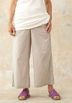 Woven organic cotton trousers - ljusgr