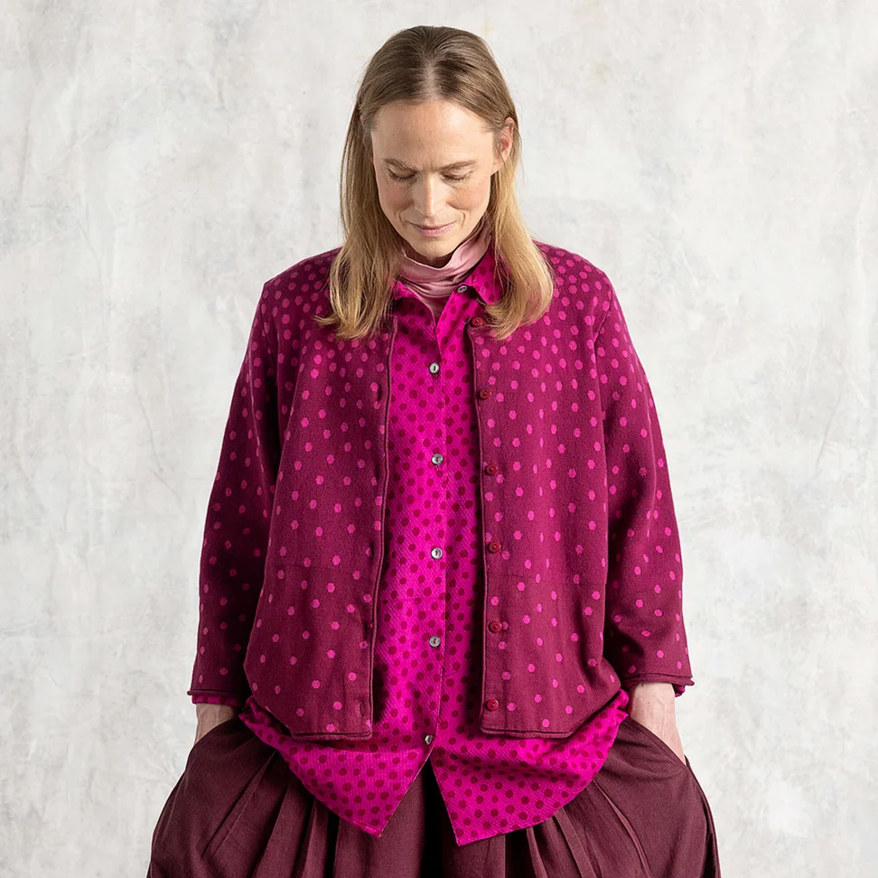 Vest "Siv" van gerecycled/biologisch katoen - rode kool