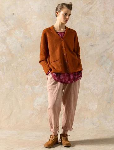 Knitted blazer crafted from felted organic wool - pecannt0SL0melange