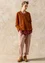 Knitted blazer crafted from felted organic wool (pecan nut/melange L)