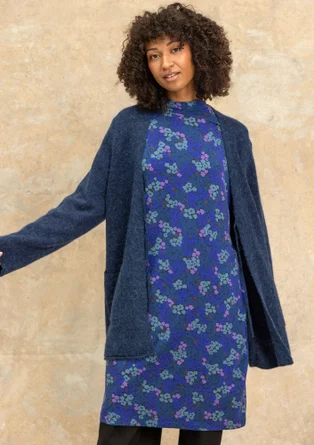 Geblümtes oder einfarbiges Jerseykleid „Hillevi“ aus Lyocell/Elasthan - indigoblau-gemustert