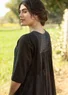 Woven “Strandfynd” dress in organic cotton (black L)
