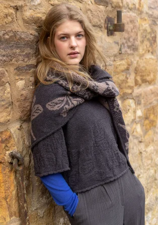 Strickpullover „Hildur“ aus Wolle - dunkelaschgrau-melange
