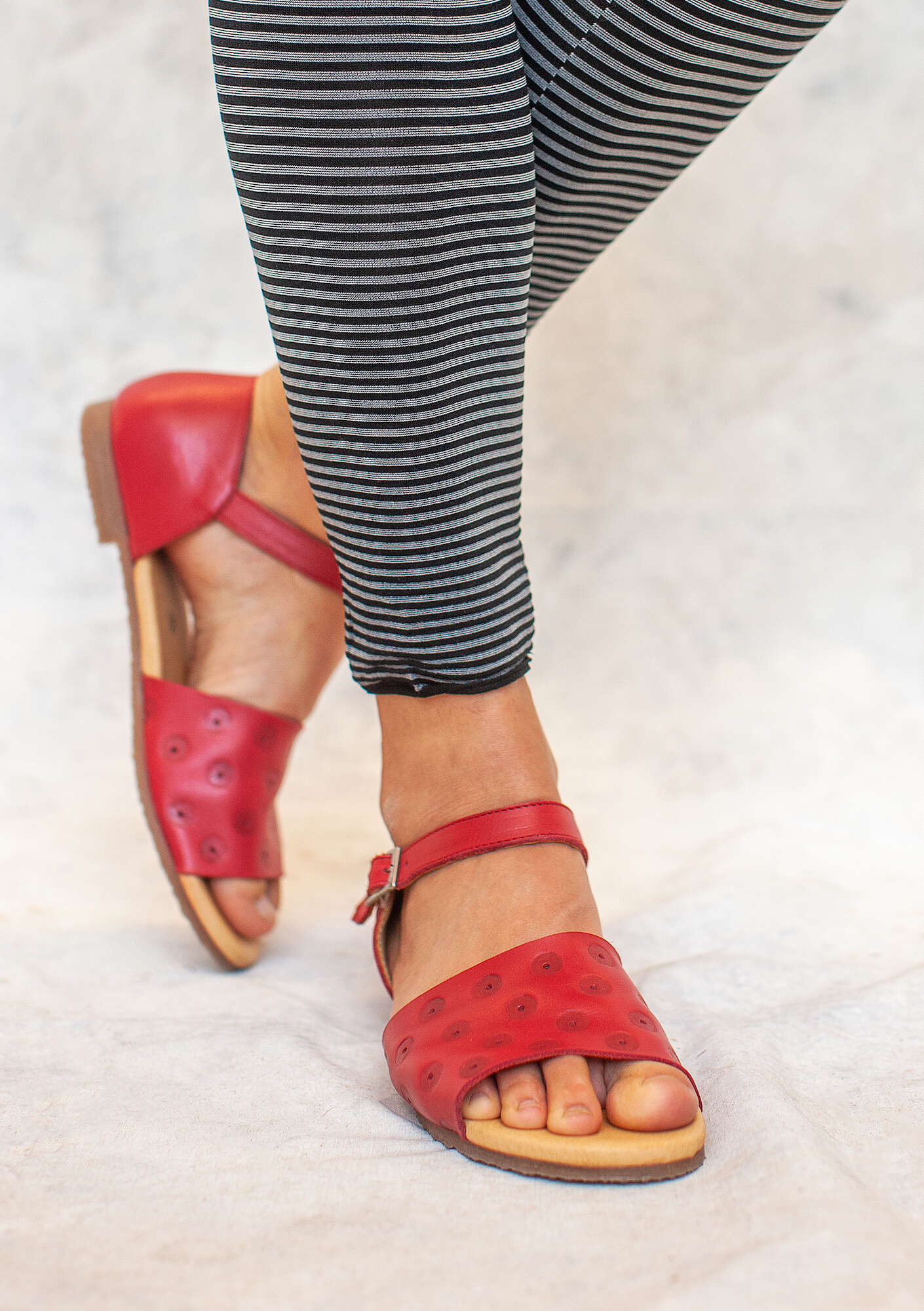 Sandales en cuir nappa rouge perroquet thumbnail