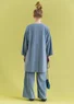Kimono en velours de coton biologique/polyester recyclé (bleu pigeon M)
