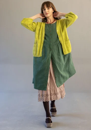 Organic cotton textured-knit cardigan - guava