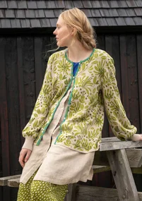 Strickjacke „Bohuslän“ aus Bio-/Recycling-Baumwolle - dunkelnatur