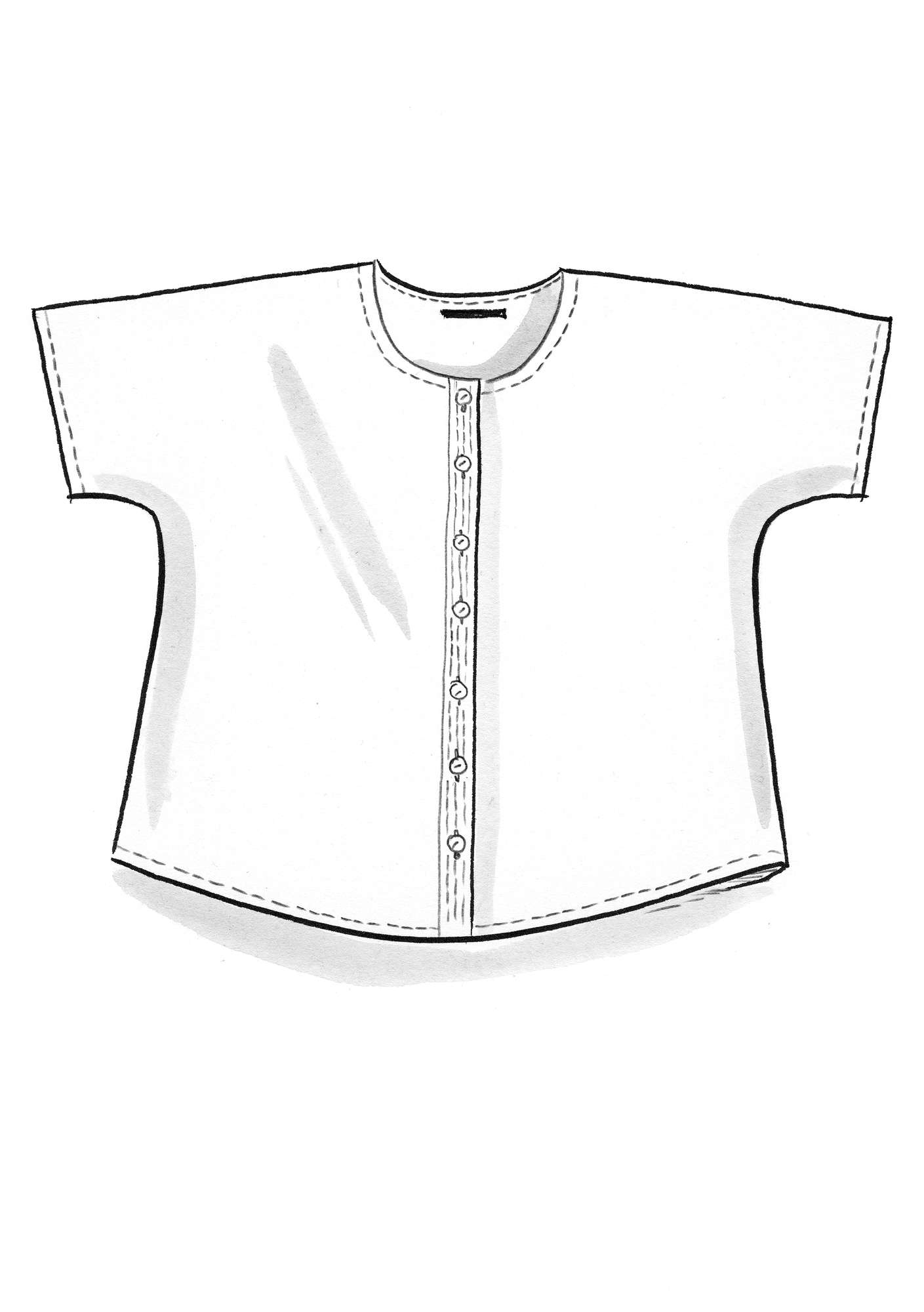 “Zoe” short-sleeved organic cotton blouse