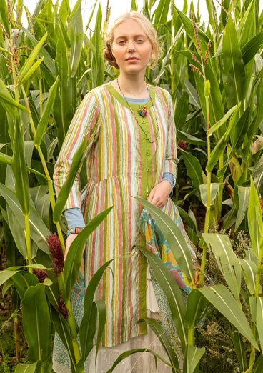 “Furilden” woven organic cotton dress - asparagus