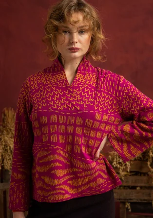 “Fields” patterned organic cotton sweater - cerise