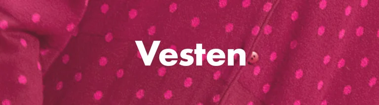 Een stippendessin met de tekst 'Vesten' in het wit.