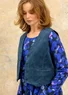 Robe à motif/unie "Frida" en jersey de coton biologique (bleu cobalt/motif L)