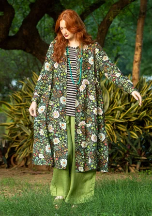 Robe "Primavera" en tissu de lin/modal - noir