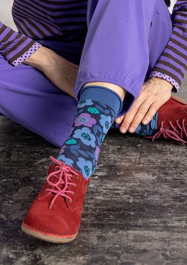 “Bodil” socks in organic cotton - dark indigo