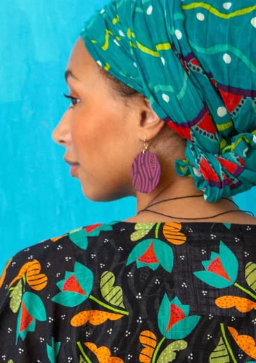 Boucles d’oreilles "Botswana" en bois - raisin