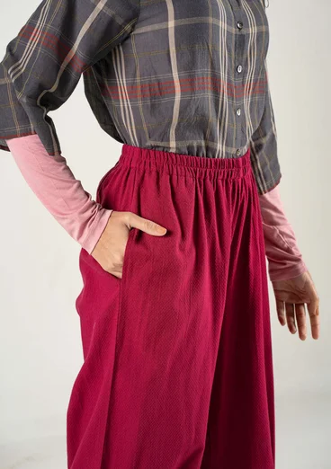 “Olivia” woven organic cotton harem trousers - red cabbage