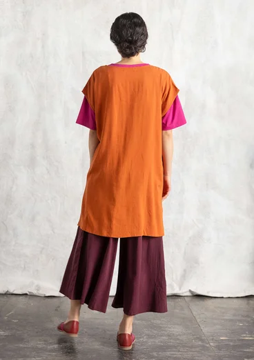 “Rut” woven viscose/linen tunic - henna