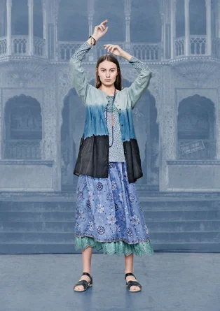 "Marigold" organic cotton smock blouse - indigo