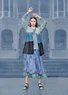 "Marigold" organic cotton smock blouse (indigo S)