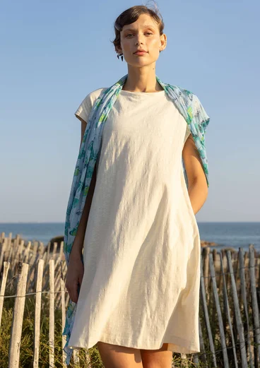 Jersey tunic in organic cotton/linen - feather