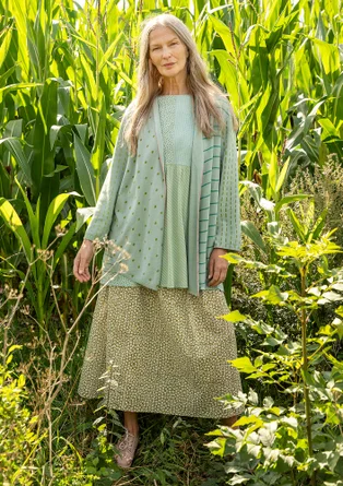 “Alv” woven organic cotton skirt - asparagus