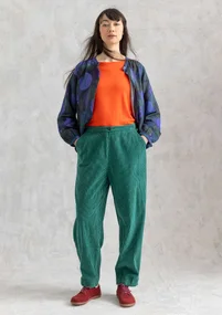 Corduroy broek "Rime"⁠van biologisch katoen - licht flessengroen