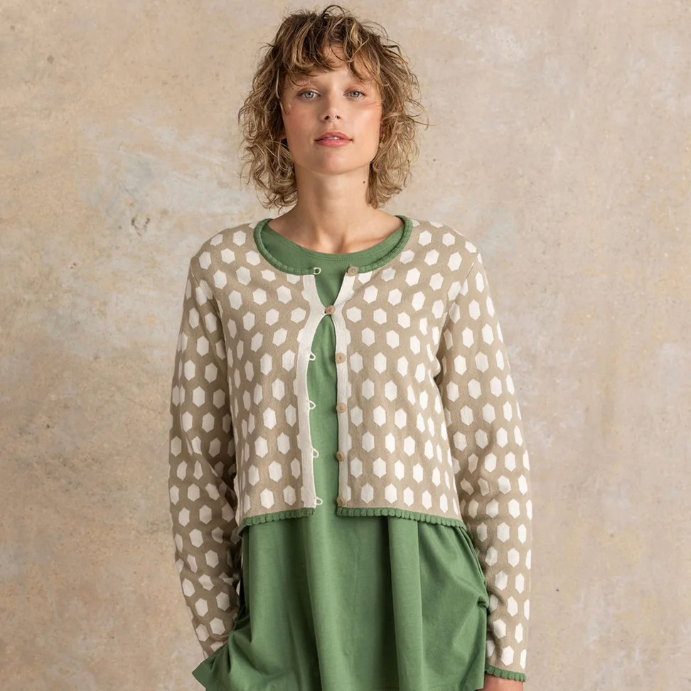 Vest "Vendela" van biologisch/gerecycled katoen - donkernaturel