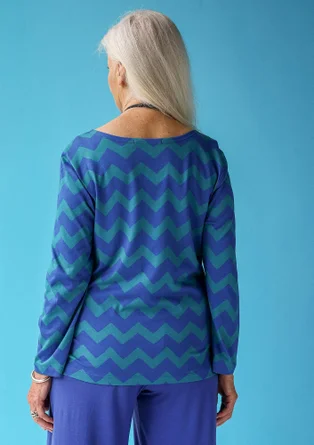 “Aina” jersey top in organic cotton/modal - sapphire blue/turquoise
