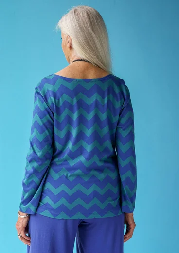 “Aina” jersey top in organic cotton/modal - sapphire blue/turquoise