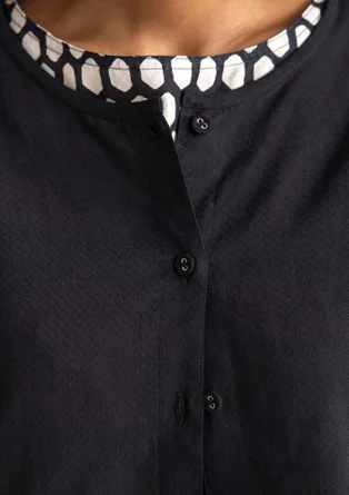 Geweven blouse "Vendela" van biologisch katoen - zwart