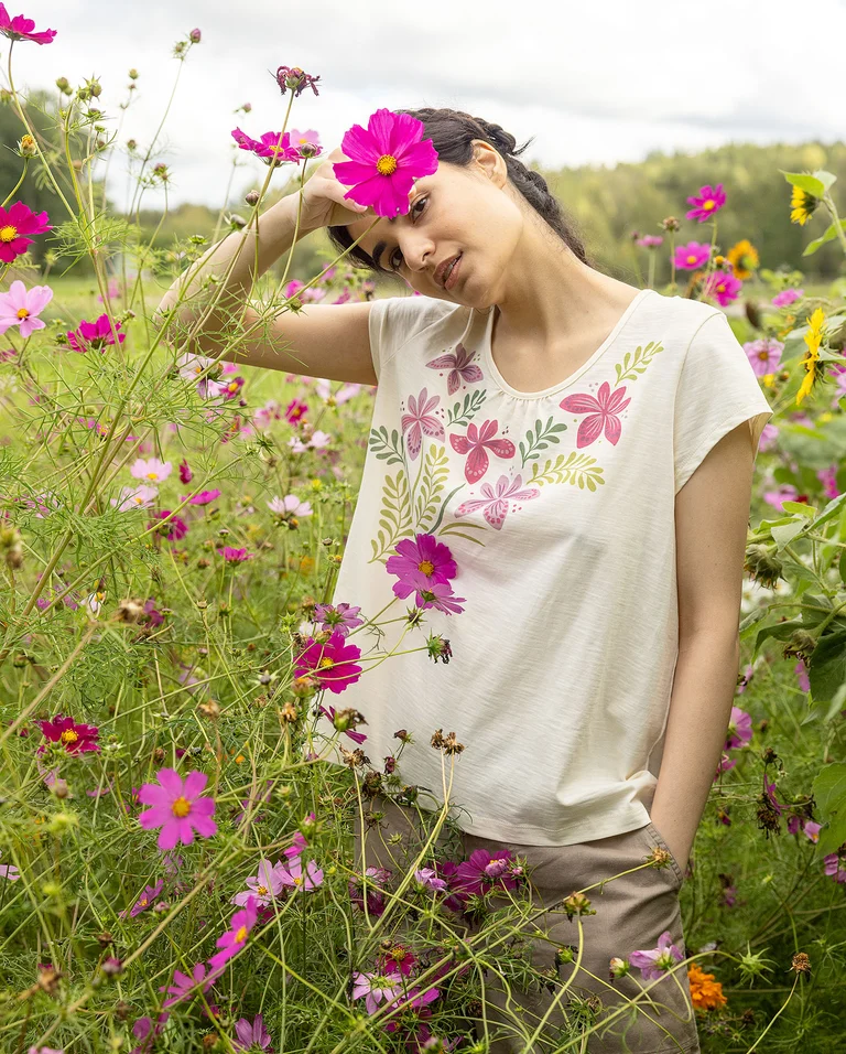 “Iris” organic cotton jersey top