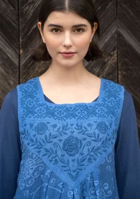“Elisabeth” dress in woven organic cotton/linen - lupin