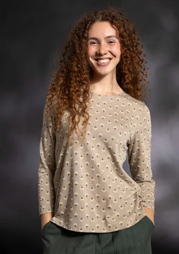 “Sigrid” organic cotton/lyocell top - warm grey