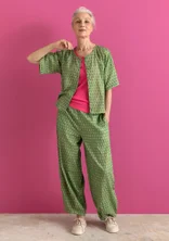 Pantalon tissé ”Vendela” en coton biologique - romarin/motif