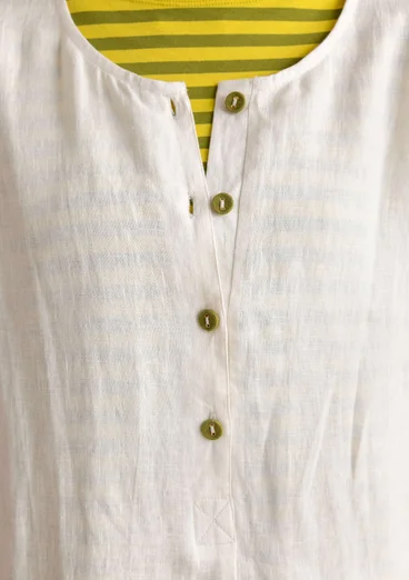 Woven linen tunic - light ecru