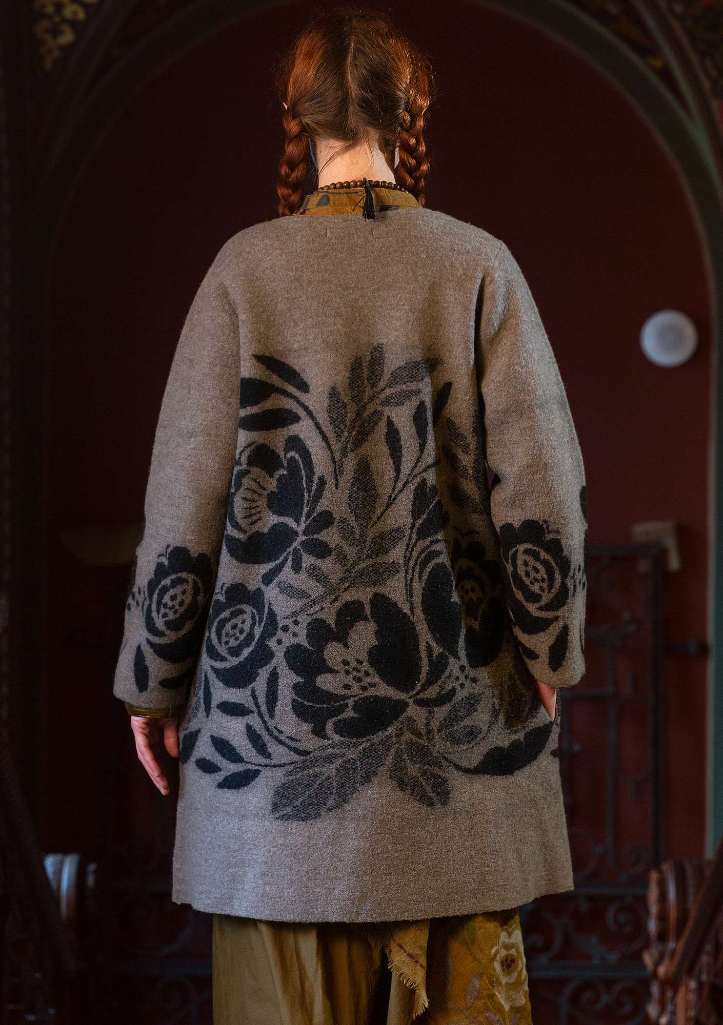 Manteau  Roza  en feutre de laine biologique terre clair/chiné thumbnail