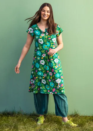 Kleid „Peony“ aus Öko-Baumwolle/Modal - dunkelsmaragd