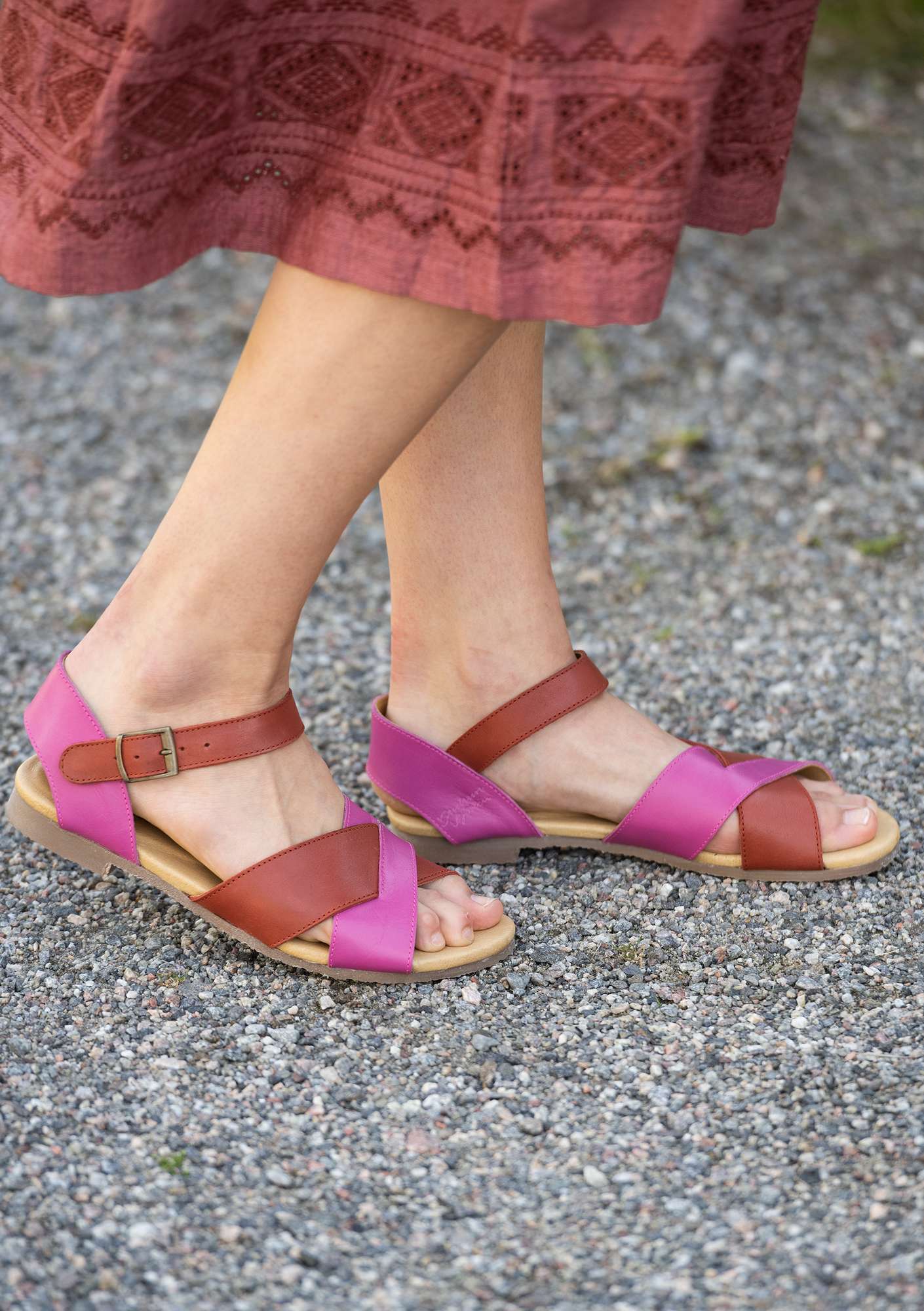 Sandalen aus Nappaleder hibiskus