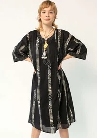 Kaftan "Ghana" i ekologisk bomull - svart
