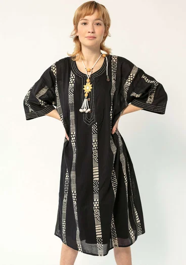 Kaftan "Ghana" i ekologisk bomull - svart