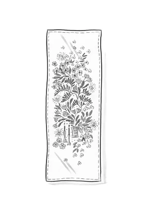 “Gnistra” table runner in organic cotton - light bottle green